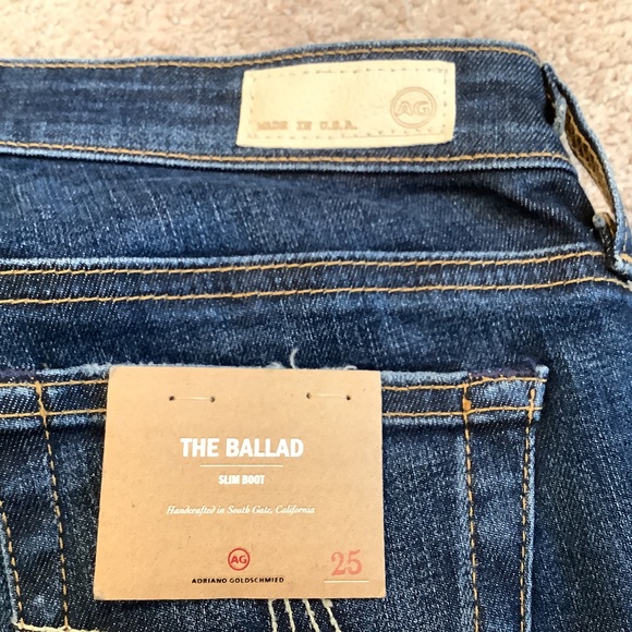 NEW AG Adriano Goldschmied Ballad Slim Boot Cut Jeans Made in USA size 25 - Picture 6 of 16
